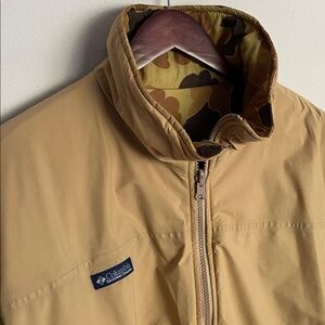 Columbia Reversible Beige/Camo GORE-TEX Jacket w/ QUALLOFIL Insulation. VTG XXL